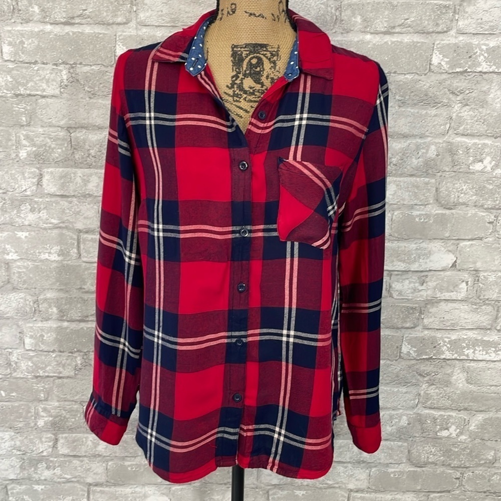 Harper Red Plaid Flannel Button Down Shirt